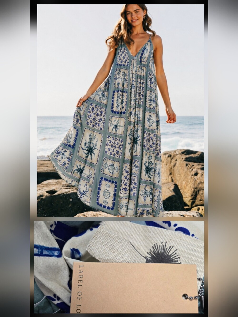 NWT Label Of Love Nordstrom Patchwork Maxi Dress Size Large Free-People-Style